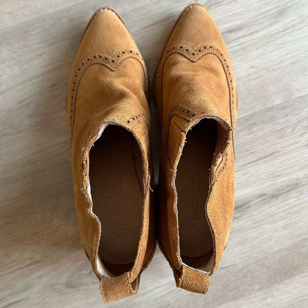 Madewell The Grayson Brogue Chelsea Bootie J8292 Suede Ankle Boots US Size 8 - Picture 3 of 9
